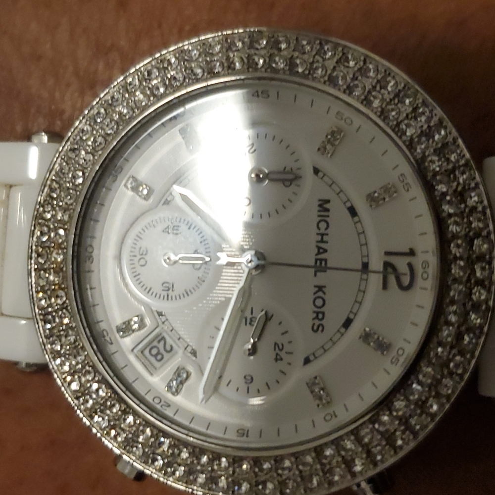 white ceramic women watch $395 Needs Tlc / Fix